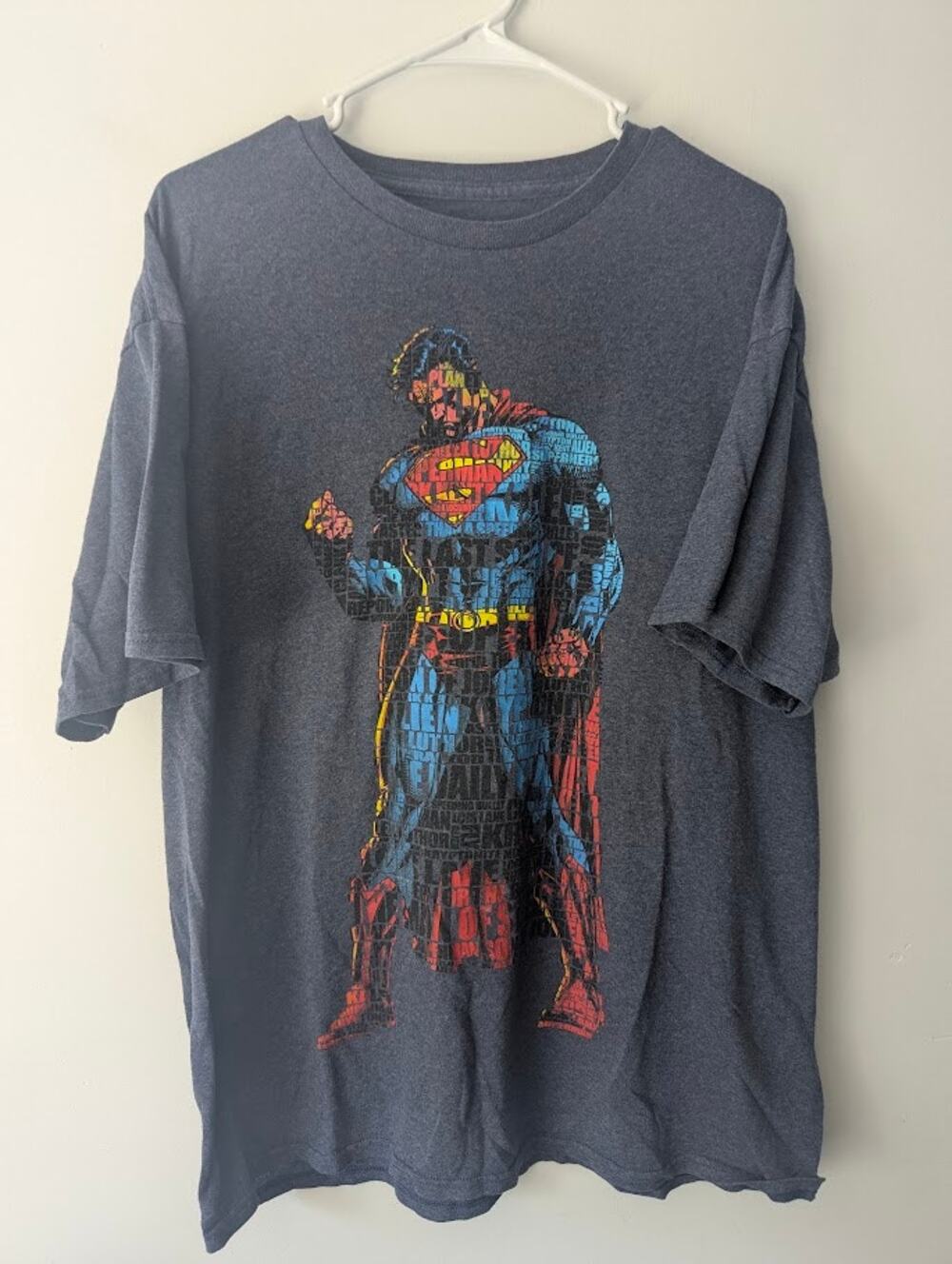Superman Graphic T-Shirt Men’s XL Blue DC Comics Vintage Retro Superhero Tee